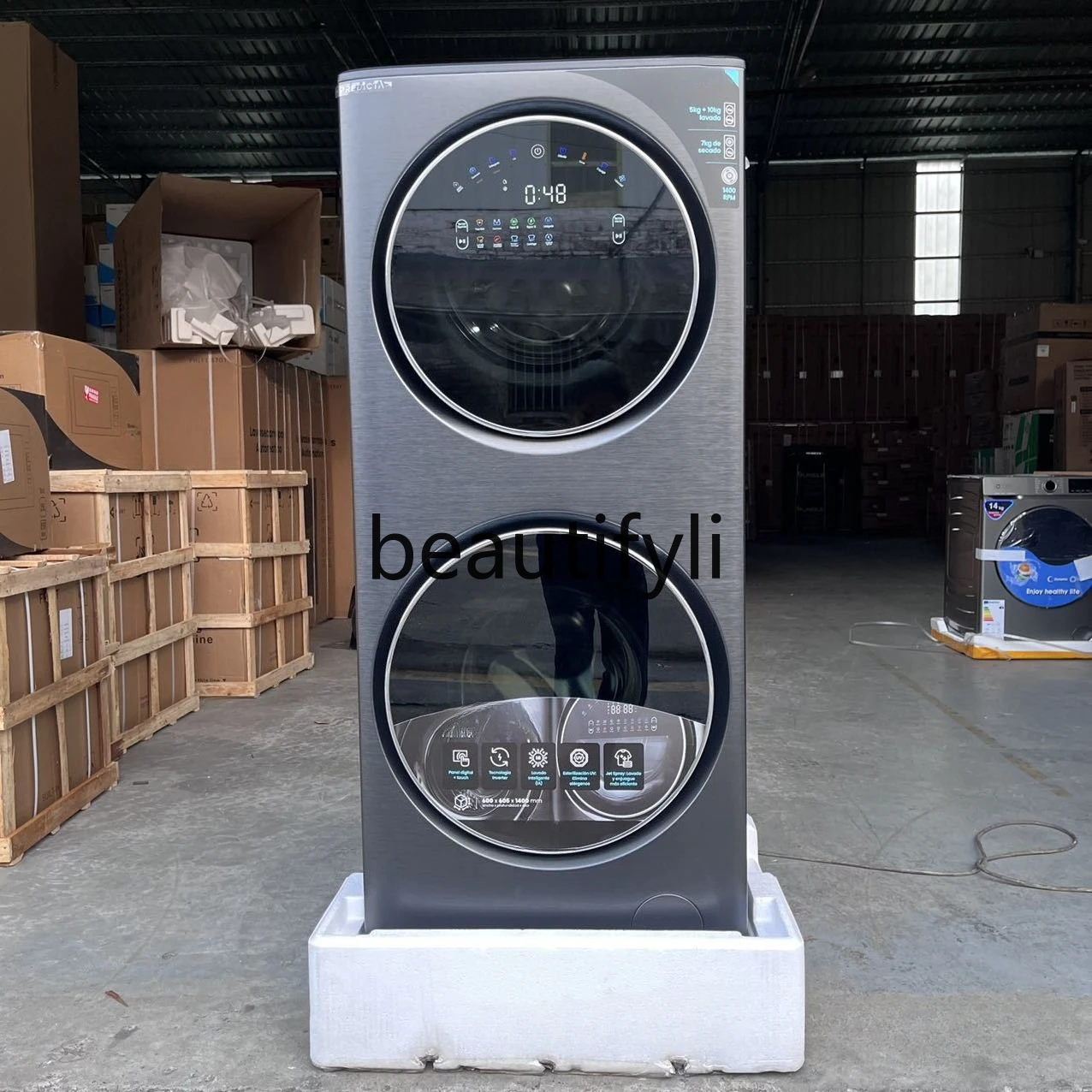 

Roller elution and drying integrated household belt drying 15KG + 7KG washer + dryer