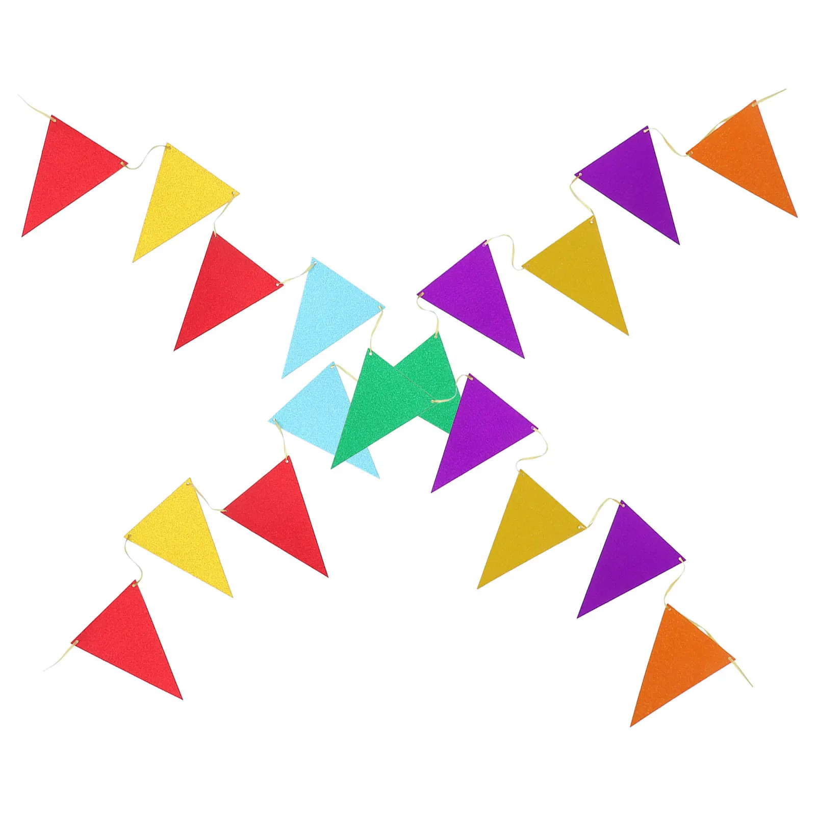 

2 Sets Bunting Back to School Decoration Book Triangle Banner Bow Fabric Wreath Advertising Flags for outside