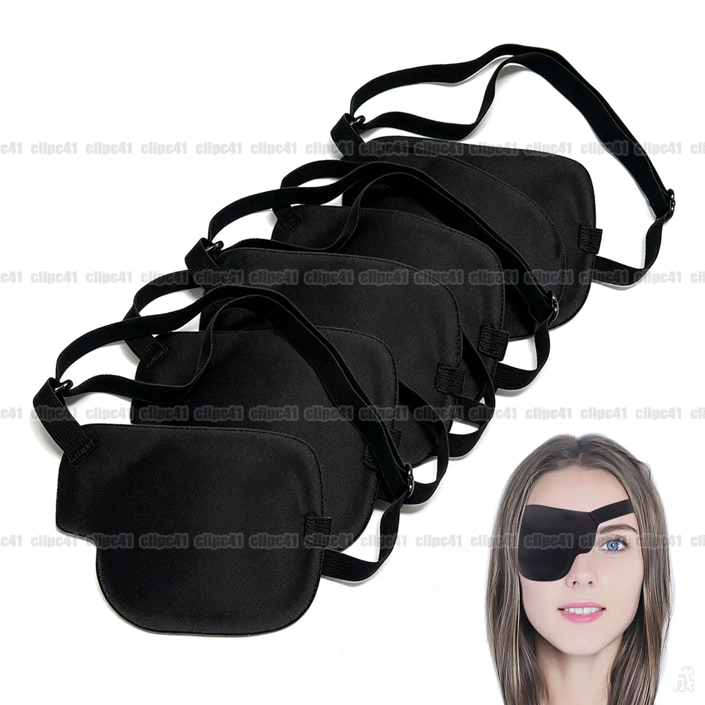 100Pcs Reusable Eye Protector for Amblyopia/Strabismus, Adjustable 3D Concave Vision Training Eye Mask, Pirate Cosplay Eyepatch