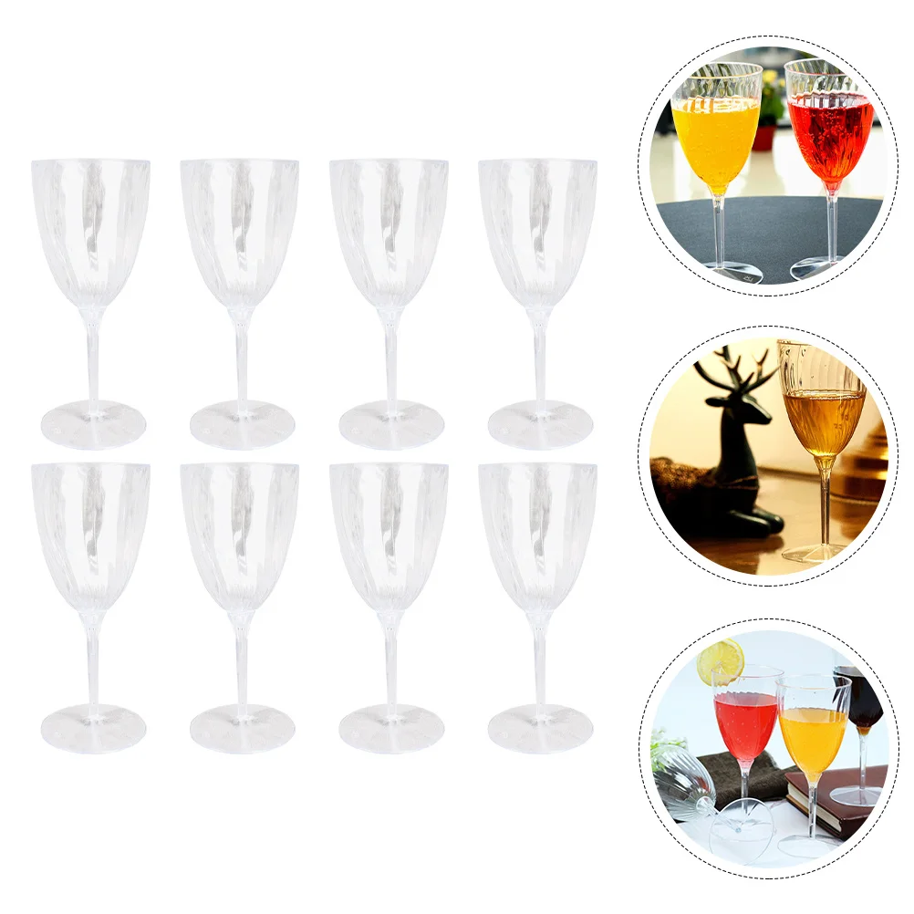

8 Pcs Disposable Wine Glass Small Drinking Glasses Party Plastic Water