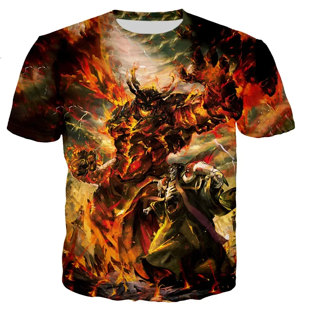 Fashion Casual Harajuku Style T-shirt Trendy Streetwear Tops Summer Men/women 3D Overlord Printed T-shirt Overlord T Shirts