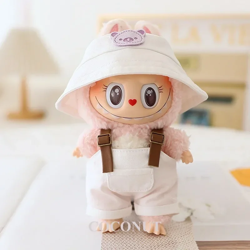 

Fashion Overalls Matching Hat For 17cm Ropa Labubu Doll Clothes Mini Set Lovely Suit Trendy Accessories-Ropa Labubu