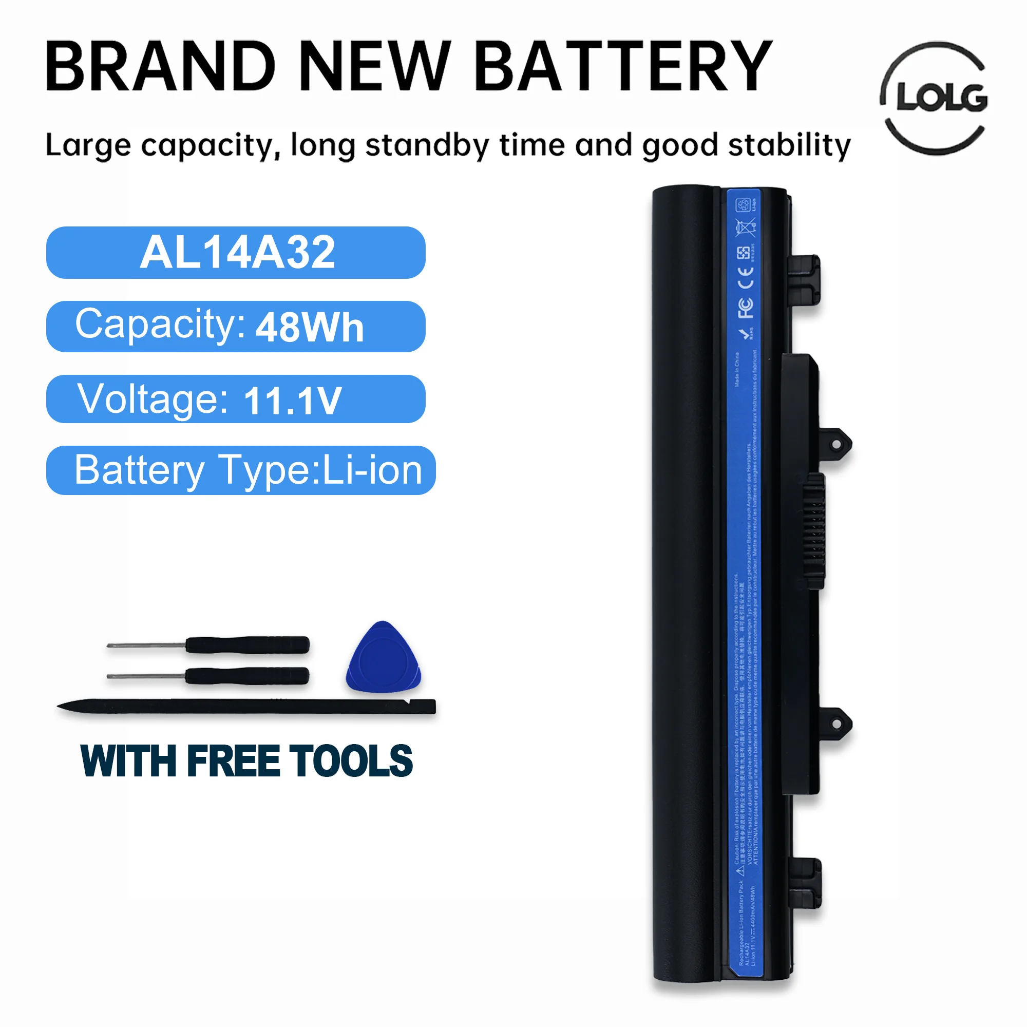 

AL14A32 Laptop battery For Acer Aspire E5-572G E14 E5-551G E15 E5-421 E5-471G-39TH E5-471G for EXTENSA 2510 2509 EX2510G