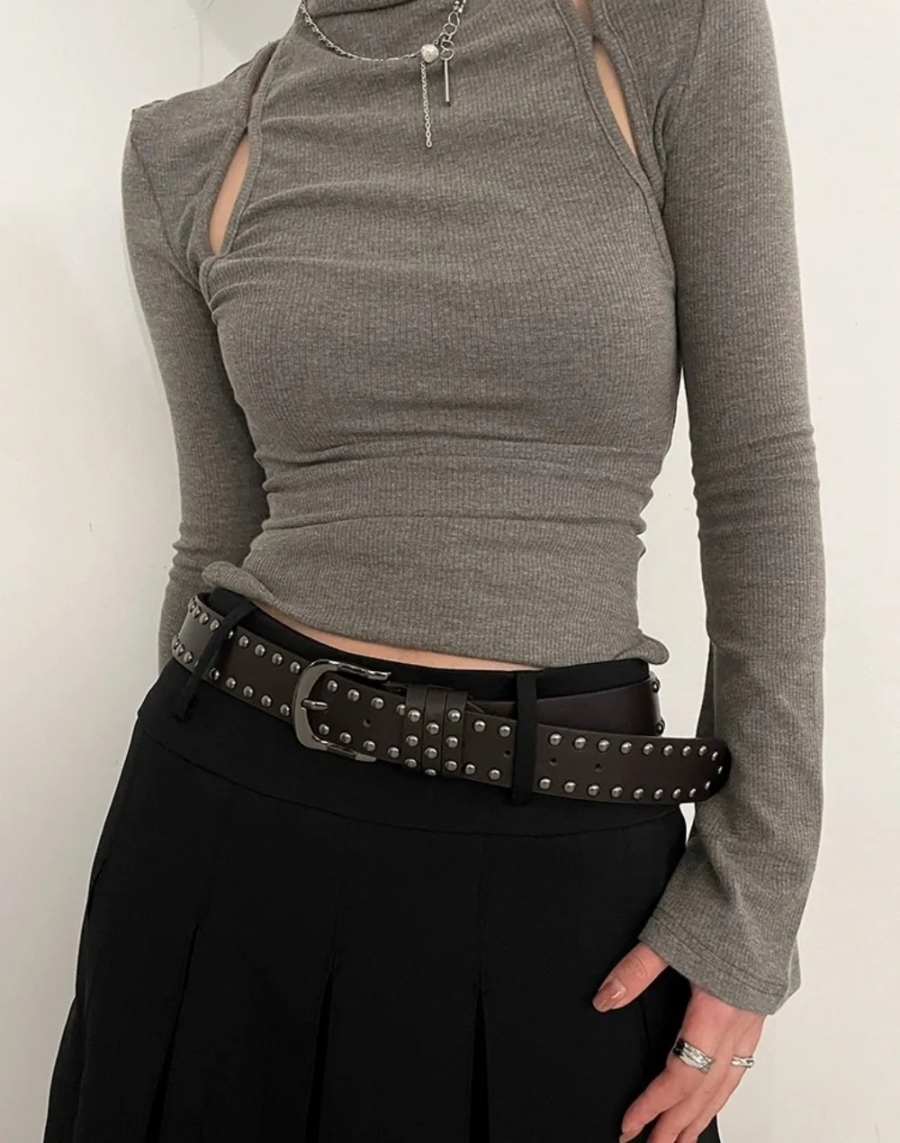 Mode Niet Gürtel Heavy Metal Gürtel Männer Frauen Punk Rock Stil Designer Gürtel Jeans Gürtel Y2K Gürtel Mode Dekoration frauen gürtel – Detail 16