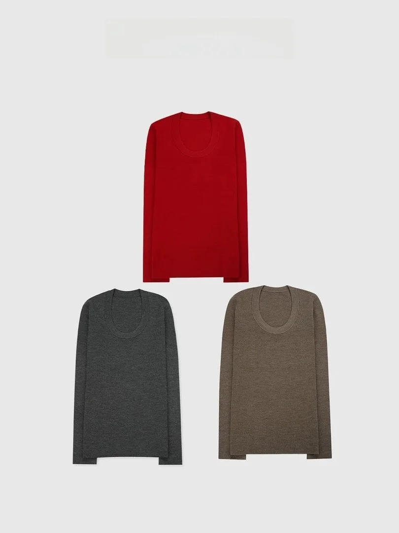 

Swan Ne Series U-Ne Sl Inteated Wool Knitted Sweater Baatone Brand Loose Fit Women's Summer Faion Top