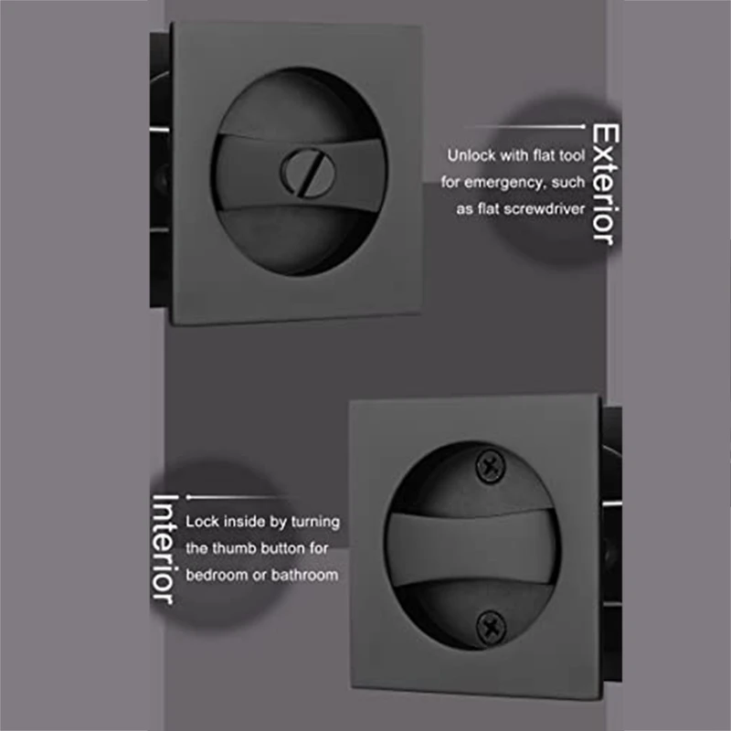 انزلاق جيب قفل الباب ماتي الأسود المعاصرة الخصوصية ساحة جيب الباب الأجهزة