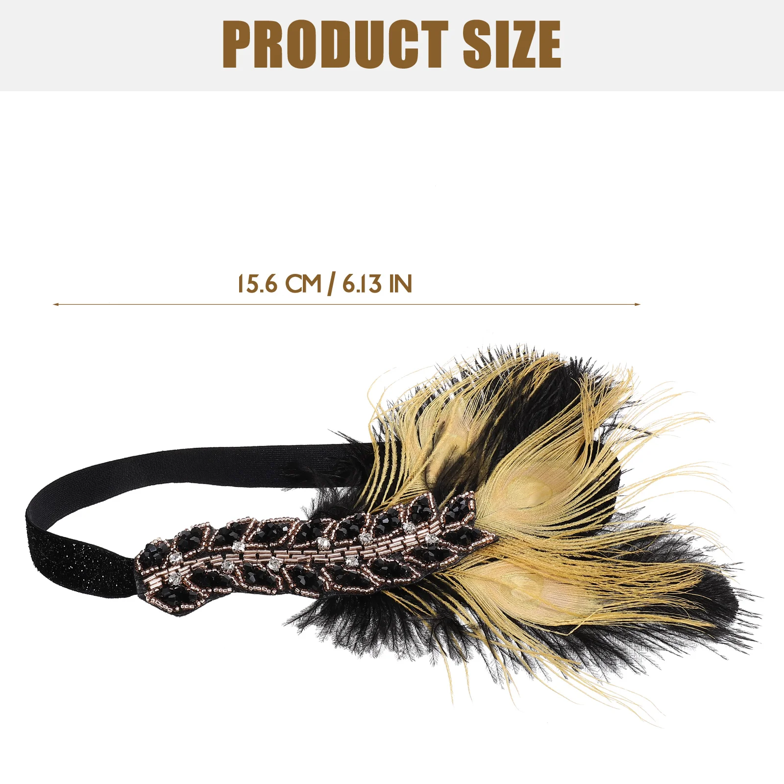 

Elastic Headb Retro Peacock Rhinestone s Women Plume Headpiece Forehead Headdress Vintage Hair Accessories Carnival