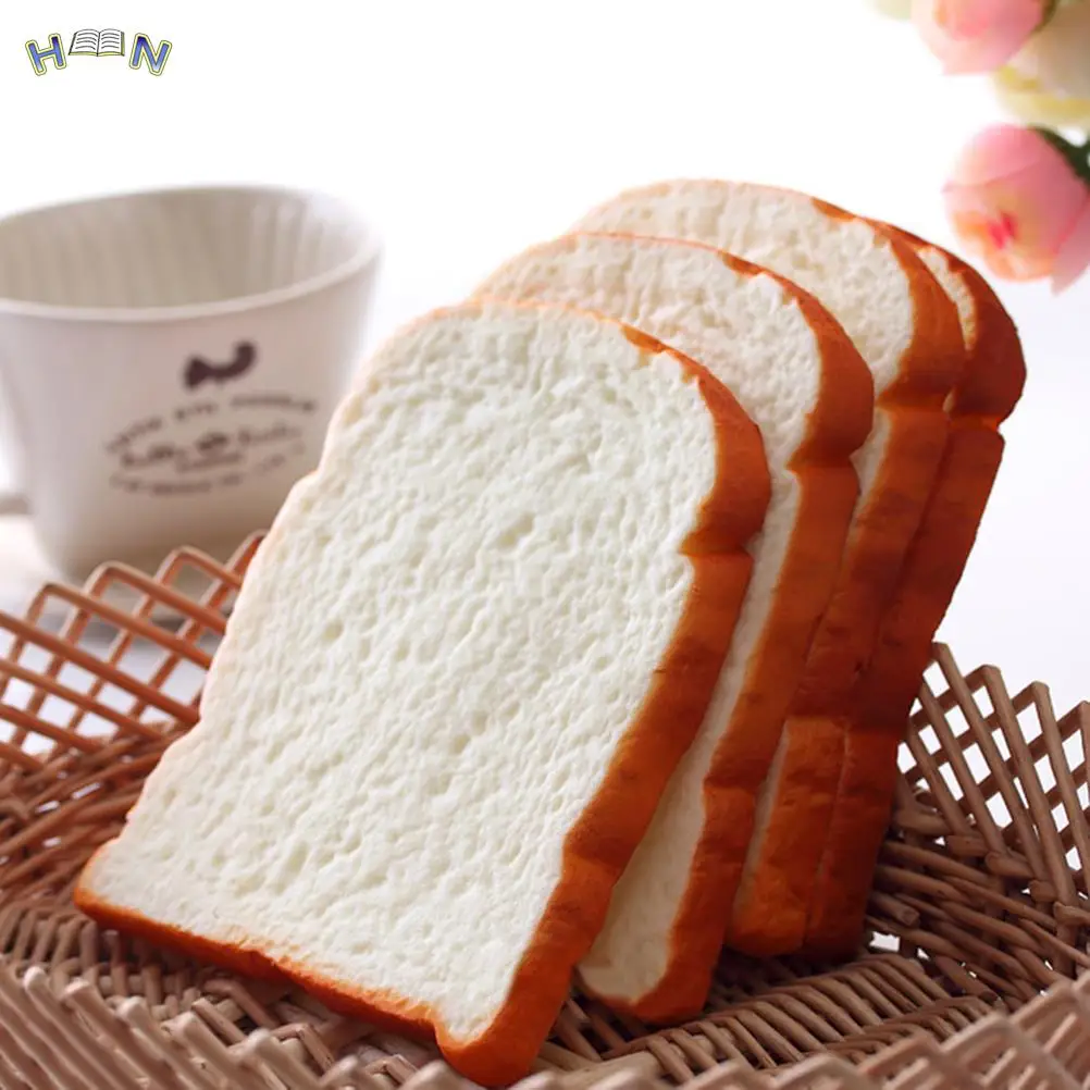 1PCS Jumbo   Sliced Toast Toy Soft Bread Scented Funning Hand Pillow Gift Home Kitchen Decoration Mobile Phone Straps