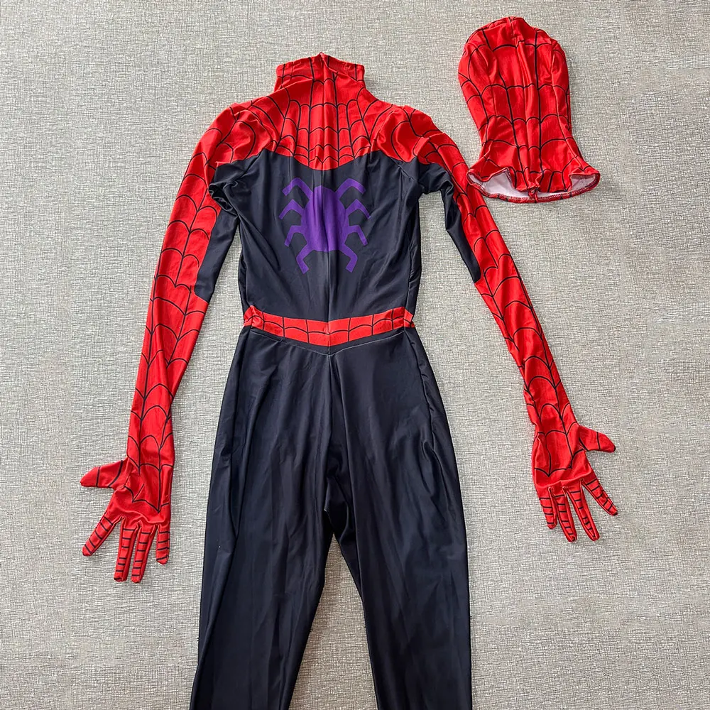 男性と子供のためのスパイダーマンハロウィンコスプレスーツ,全身タイツスーツ,スパイダーマンスーツ,パーティージャンプスーツ