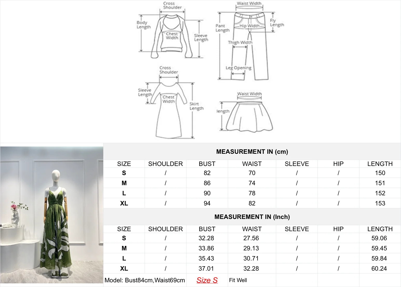 ملابس نسائية صيفية أنيقة لعام 2025 فساتين خضراء مع مطبوعات بيضاء ورقبة على شكل حرف V بدون أكمام فستان مادي