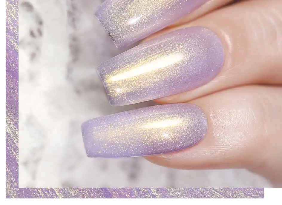 Clou Beaute Irisierender Perleffekt Glitzer-Farbgel Nagellack Auroras UV-Gel Lack Semi-Permanente Maniküre Fadenschale – Detail 10