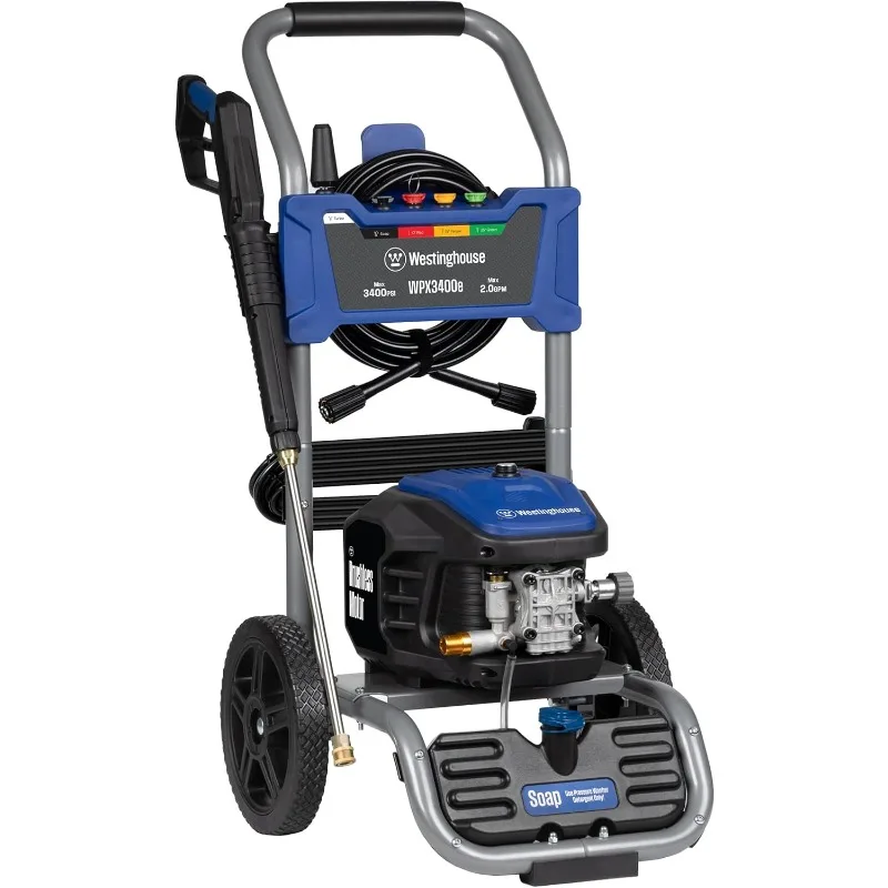 Westinghouse WPX3400e Electric Pressure Washer, 3400 Max PSI and 2.0 Max GPM, Brushless Motor, Onboard Soap Tank