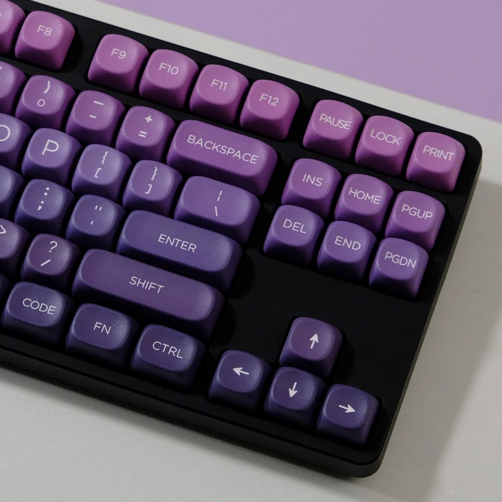 Imagem -06 - Gradiente Keycaps Grupo Pbt Sublimação Dye Perfil Moa Keychron q2 Anne Gh60 Gk64 Poker 75 Set Roxo