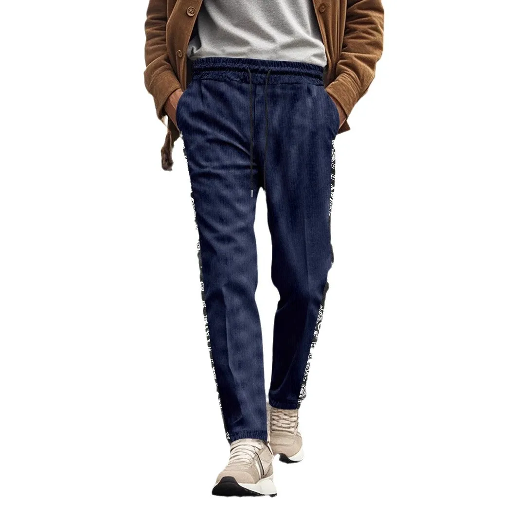 

Corduroy Men's Casual Paisley Patchwork Joggers