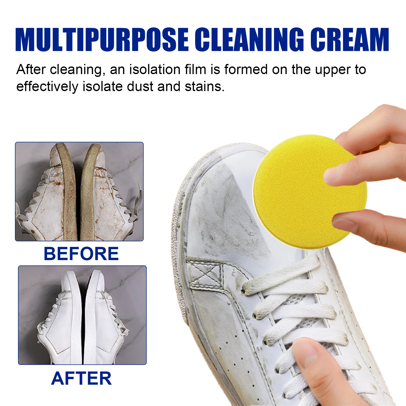 White Shoe Cleaning Cream Multi-functional Cleaning, Brightening, Whitening and Yellowing Maintenance of Sports Shoes Dropship