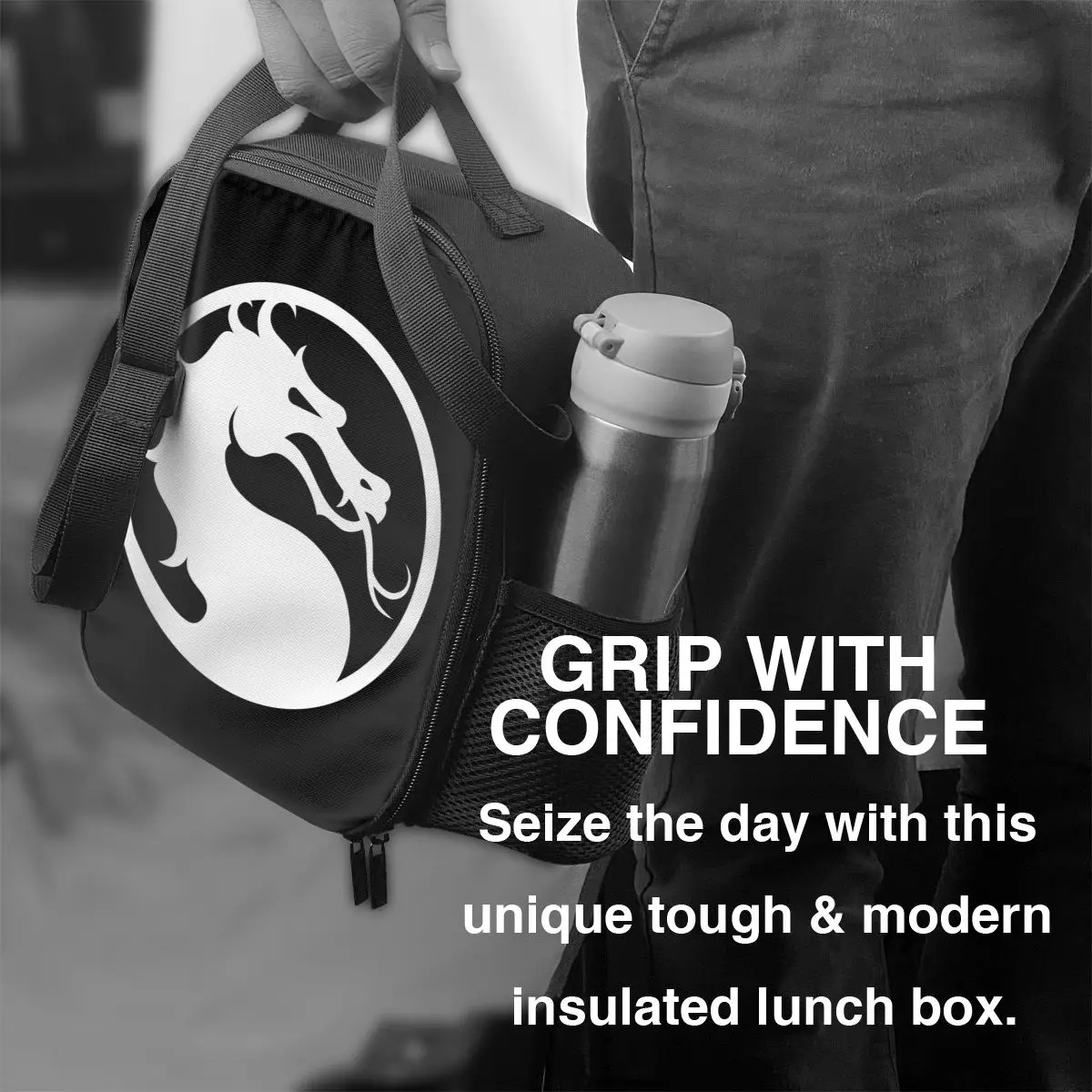 Mortal Kombat Logo Thermal Insulated Lunch Bag Fighting Game Sub Zero Scorpion Portable Lunch Container for Office Outdoor  Box