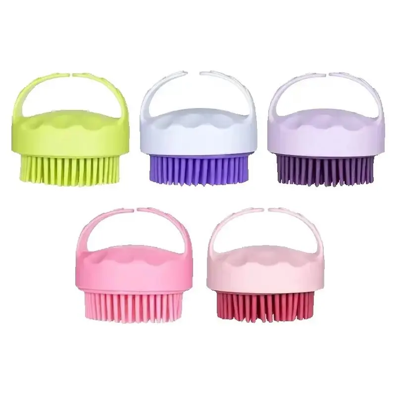 Massage Bath Brush PP TPE Soft Bristles Quick Foaming Wet Dry Use Non Slip Grip Scalp Care Hair Washing Home Shower Bathroom SPA