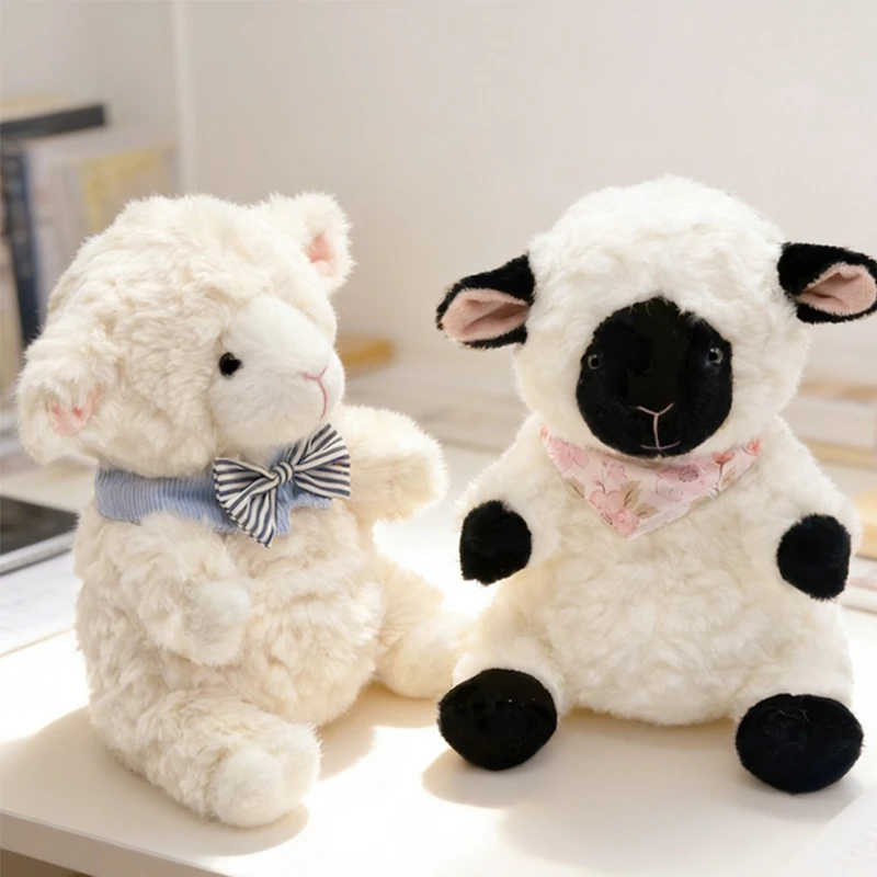 

New High Quality Black Faced Sheep White Faced Wool Plush Toy Cute Sleeping Plush Toy Stuffed Animal Toys Accompany Gifts