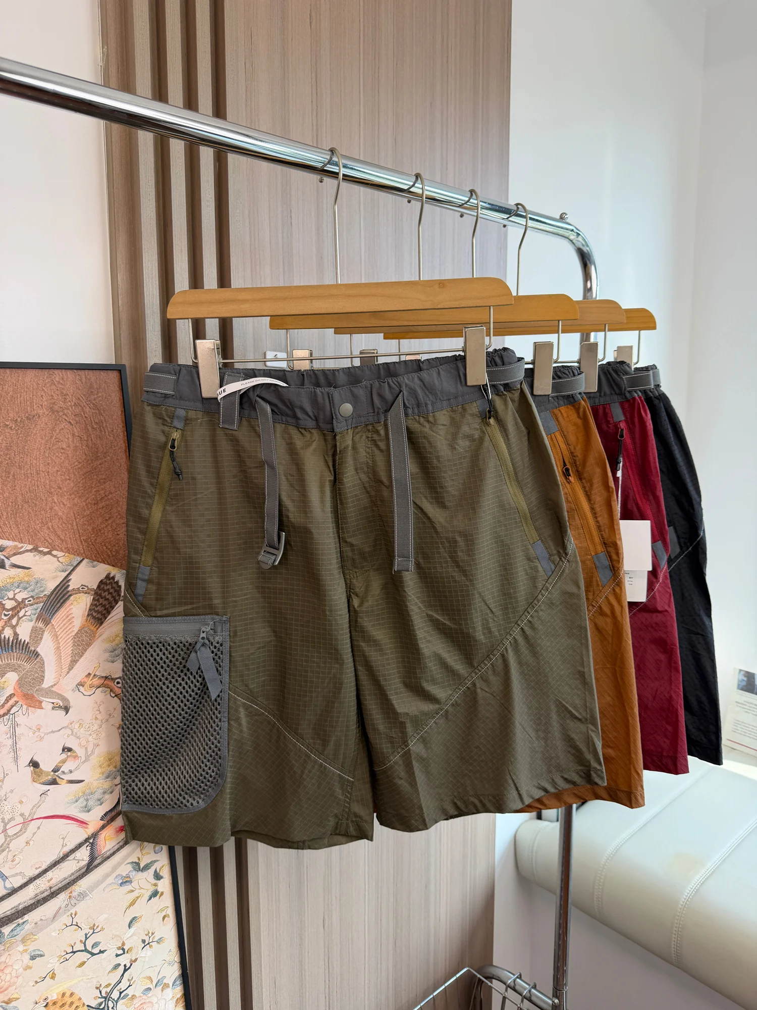 

Men's Summer Outdoor Sports Casual Work Five-Quarter Shorts Multi-Pocket 3D Style High Waist Loose Fit Straight Leg Short Pants