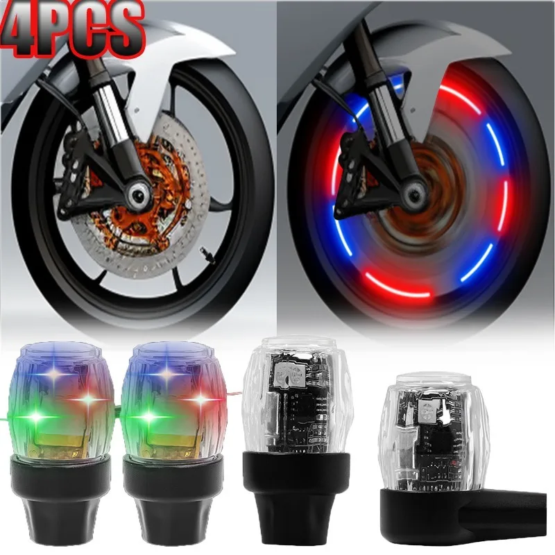 Motorbikes LED Tyre Valve Lamp Bulb Car Wheel Lights Rechargeable Glow-in-the-dark Spoke Lights Night Riding Car Accessories