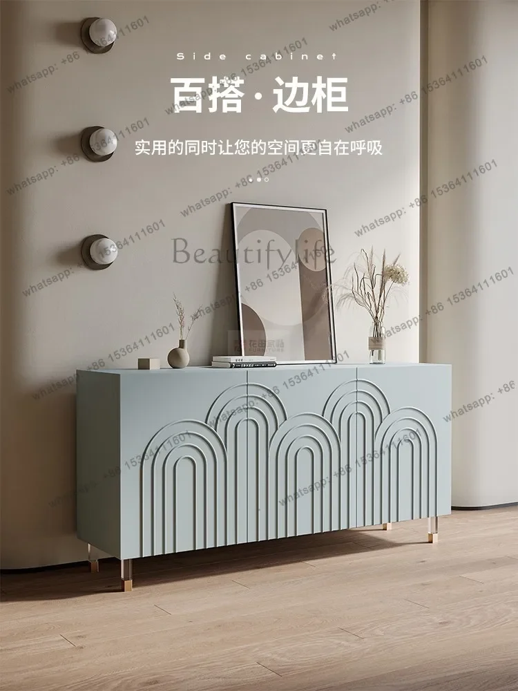 

yj5 Modern light luxury dining side cabinet entry porch cabinet simple fashion art locker custom