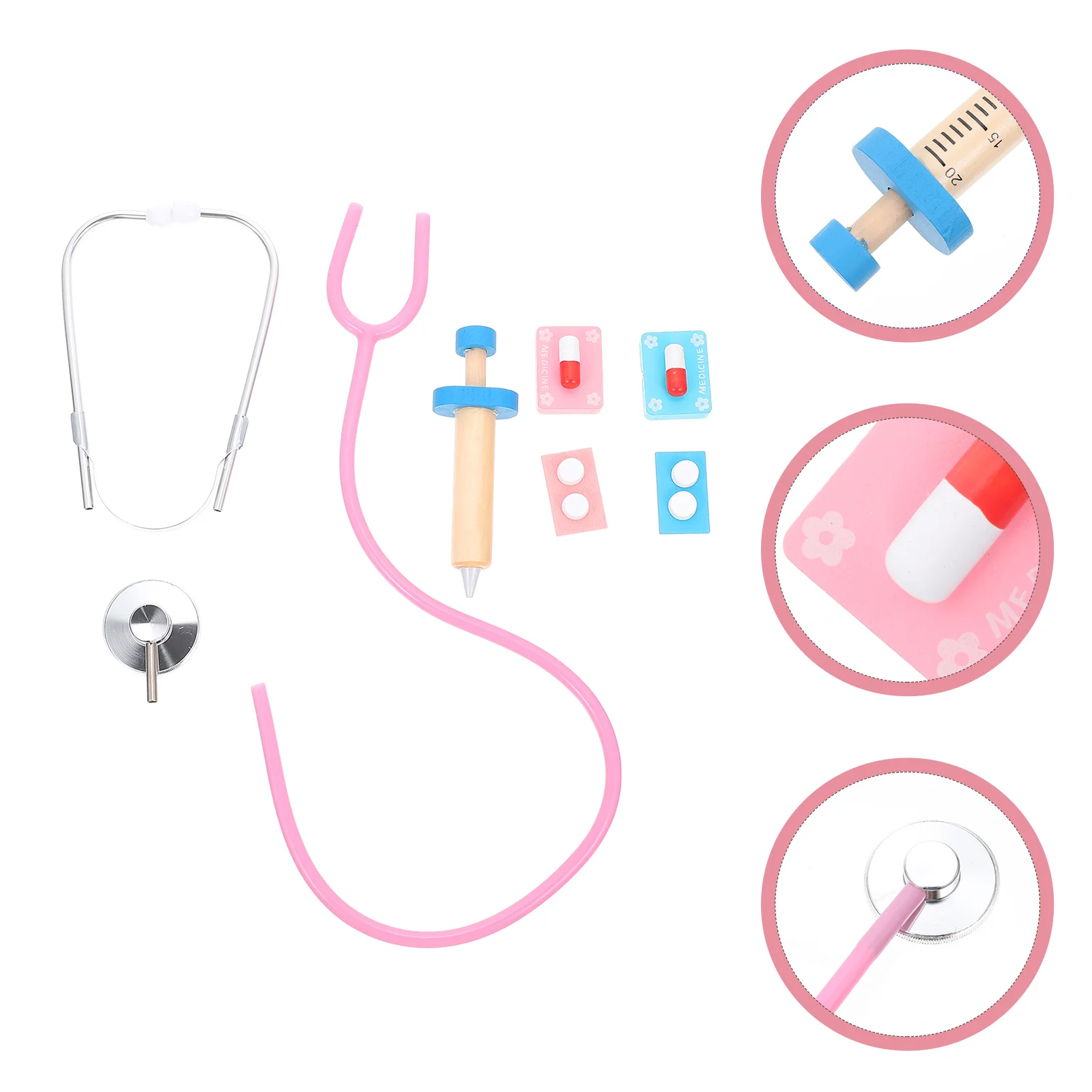 Doctor Toy Set Toys for Kids Kit Children Role Play Stethoscope Wooden Playing House Children's