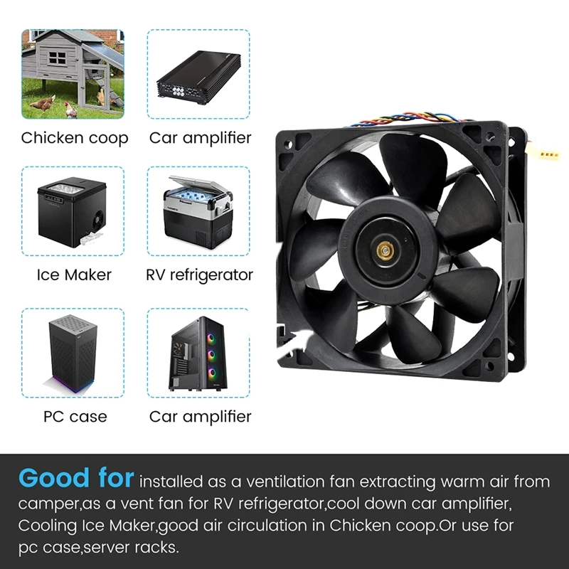 KZ12038B012X 12V 2.8A 6000RPM 210.38CFM 12Cm Case Cooling Fan For Whatsminer M3 M3X DC Cooling Fan