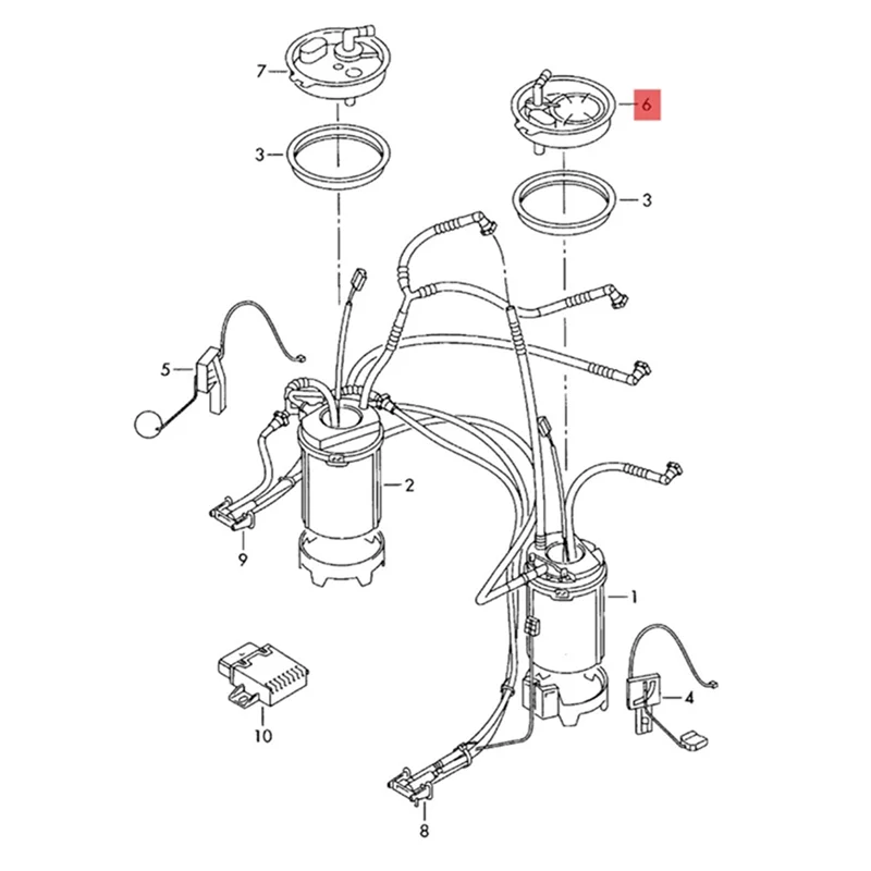 

Фланец двигателя автомобиля и топливный фильтр для Touareg 3.0L 3.6L V6, детали, газовые фильтры 7P0919679 A2C53356346Z 95862042100