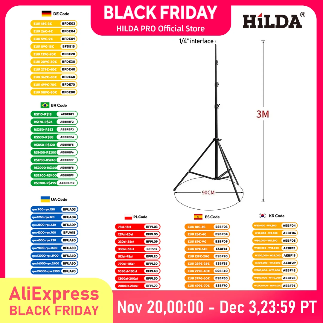 

HILDA Laser Level Tripod Adjustable Height Thicken Aluminum Tripod Stand For Self Leveling 1.2M/1.5M/3M Tripod