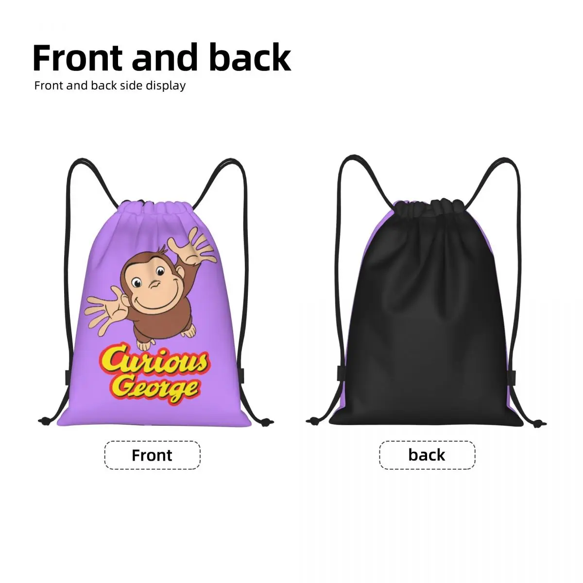 Sac à dos Curious George Proximity Wstring pour hommes et femmes, sac de sport de dessin animé singe léger personnalisé, sacs de voyage