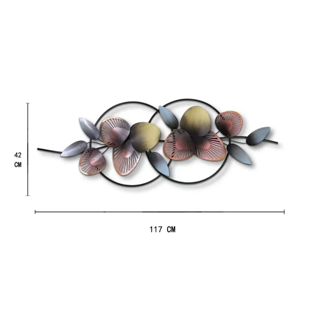 --117x42cm New Chinese Wall Decoration Pendant Living Room Sofa Background Wall Iron Wall Decoration Light Luxury Creative