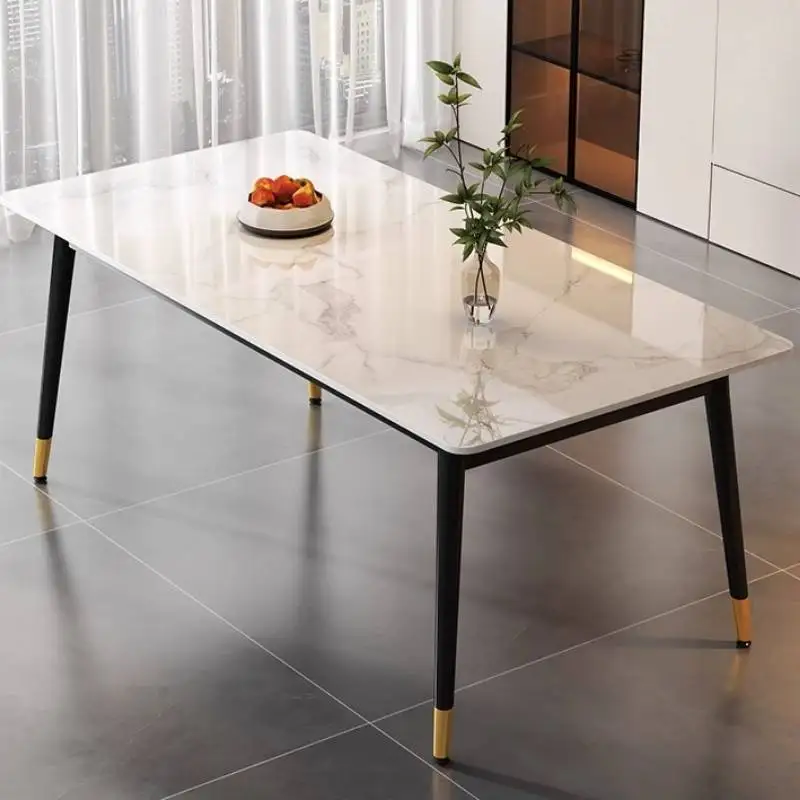 Designer Style Dining Tables Space Small Base Extending Luxury Dining Tables Modern Expandable Mesas Comedor Furniture For Home
