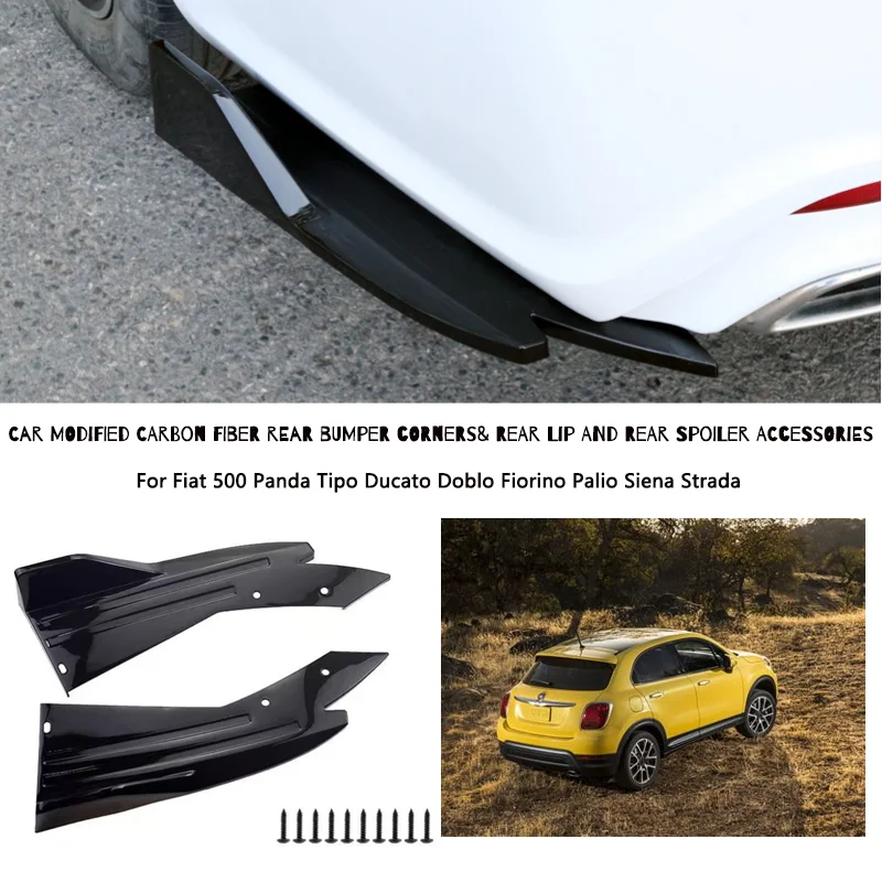 Rear Bumper Lip Diffuser Splitter Canard Protector Front For Fiat 500 Panda Tipo Ducato Doblo Fiorino Palio Siena Strada