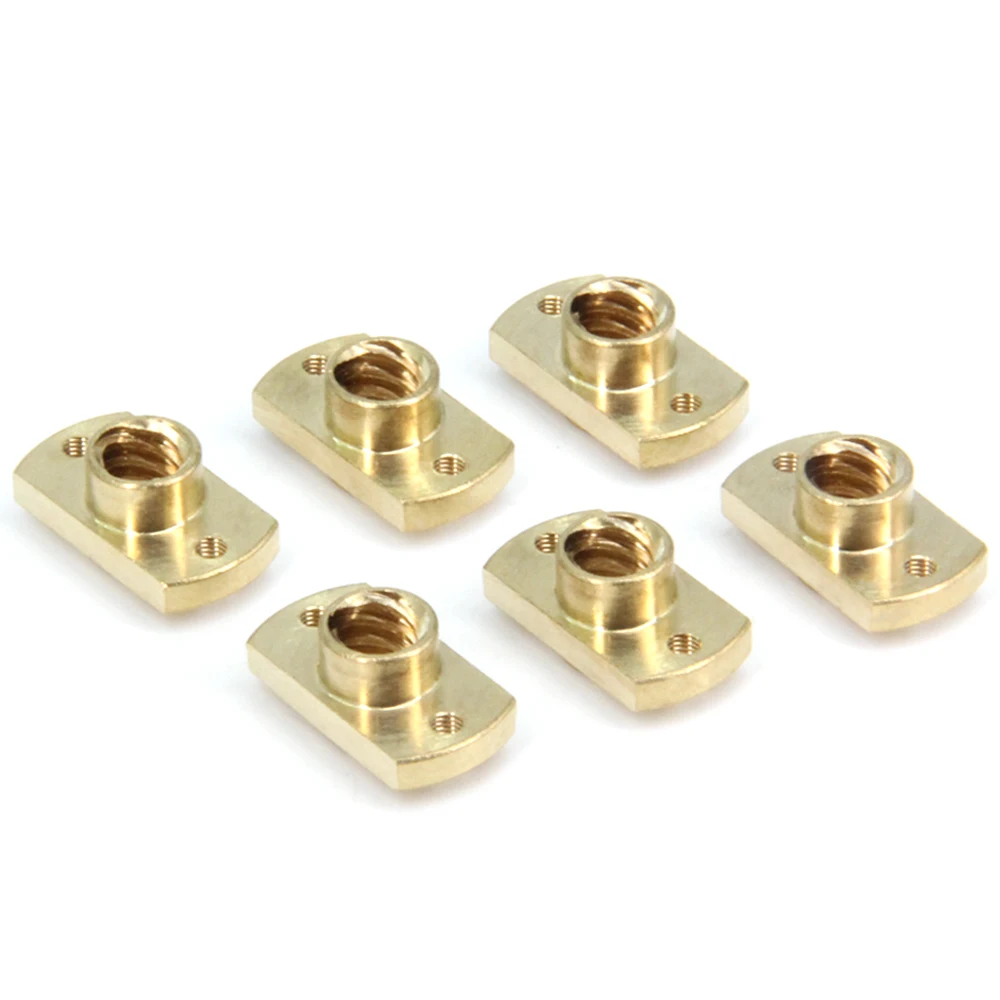 6PCS Brass T8 Nut Trapezoidal Screw for 8mm Diameter,2mm Pitch 8mm Lead Screw Nut for Ender 3 CR-10 CR-10s Z Axis CNC 3D Printer