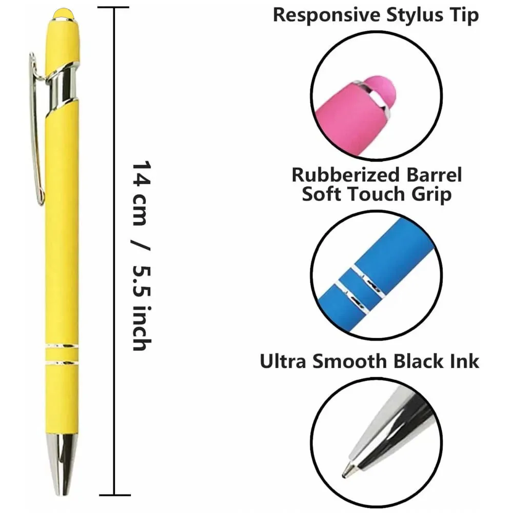 1–7 Stück Kugelschreiber, 2-in-1-Stylus, einziehbarer Metall-Stylus-Stift für Touchscreens mit Stylus-Spitze, 1,0 mm schwarze Tinte – Detail 5