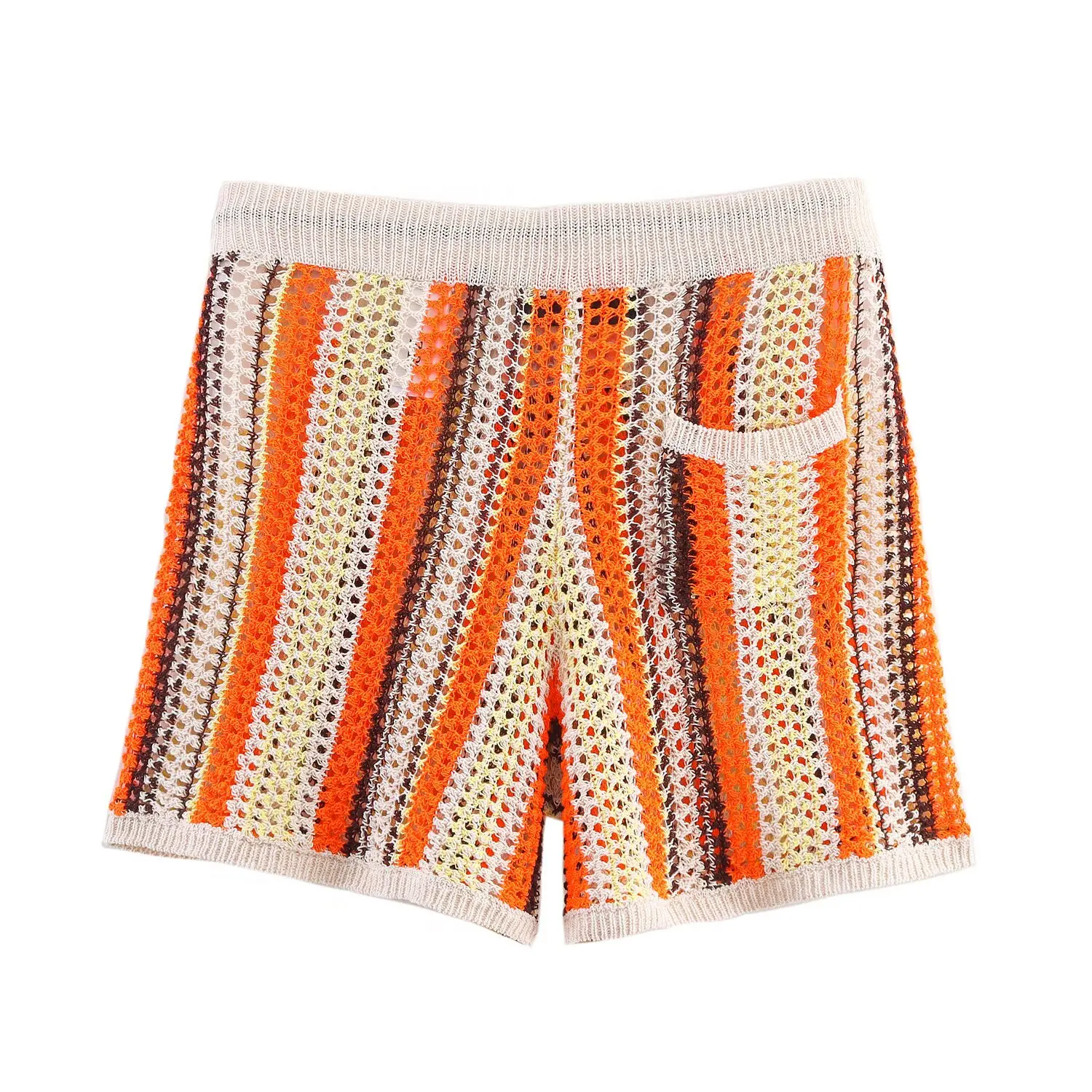 

JNLEAOG Spring New Women's Faion Design Knitted irt orts Set Commute Sle Coolmax Fiber Me id Stripe Pattern