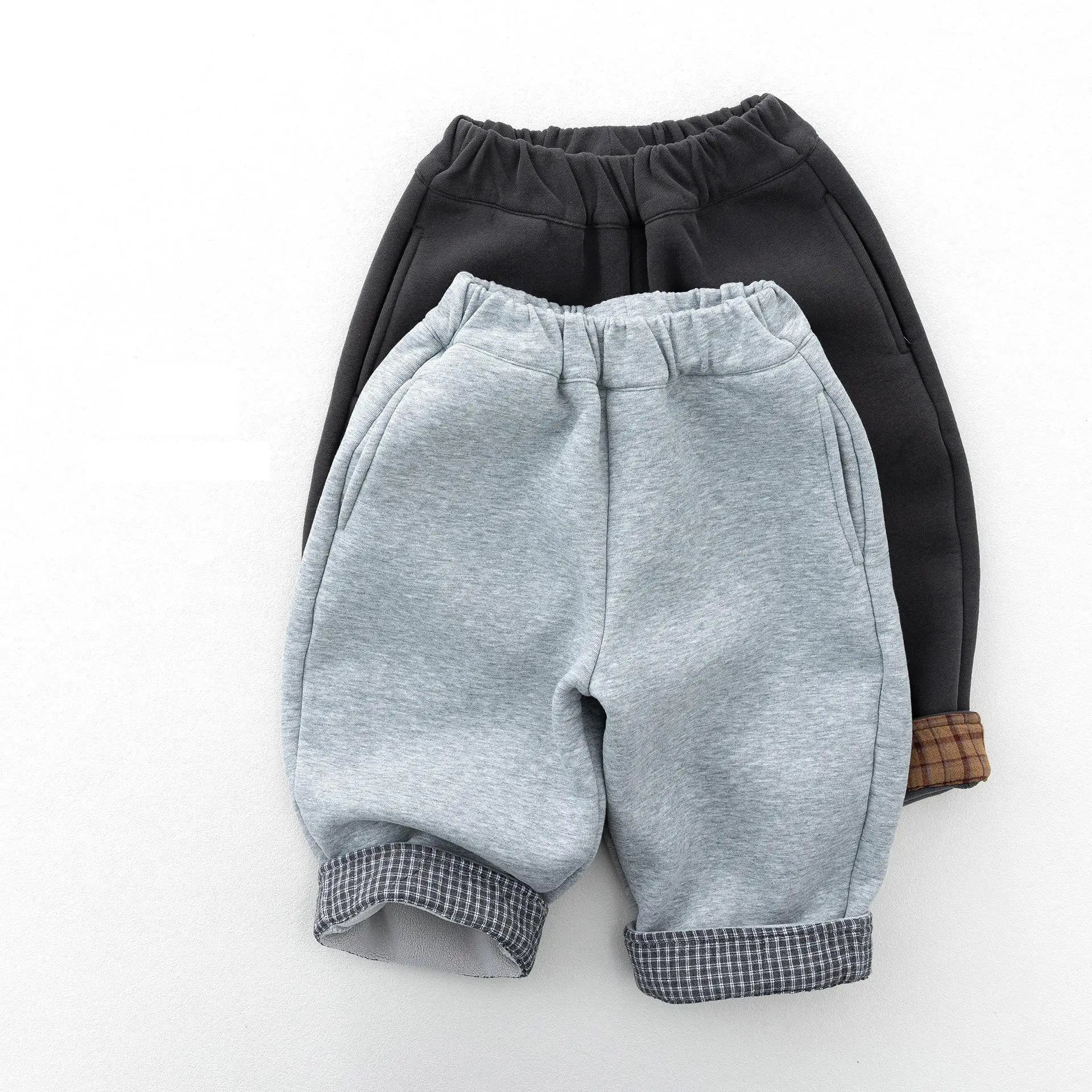 2026 Winter New Children Plus Velvet Thick Casual Pants Boys Girls Fleece Trousers Fashion Kids Baby Warm Harem Pants