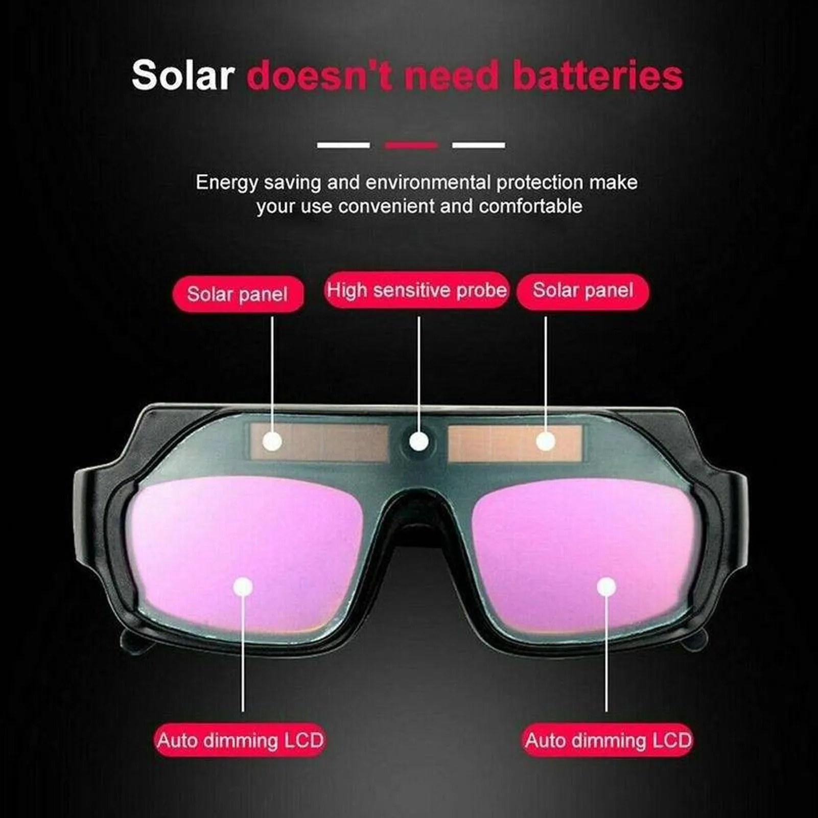 Auto Darkening Welding Goggle Solar Eye Safety Protective PC Glasses for Welder Soldering Safety Protective Welding Glasses