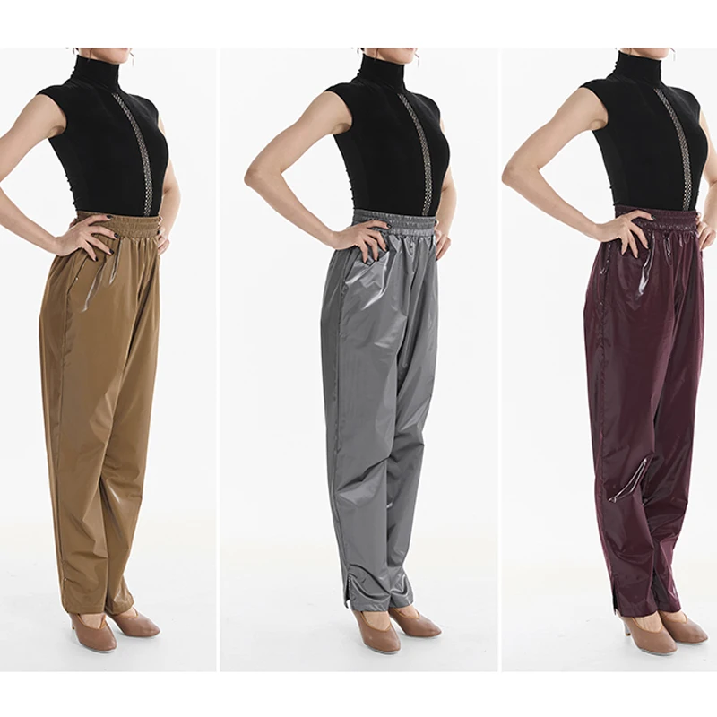 

Одежда для современных танцев для взрослых, женские брюки из лакированной кожи для латинских танцев, брюки для бальных танцев для самбы, тренировочная одежда SL14680