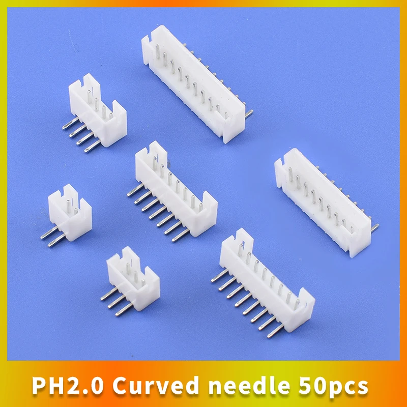 50pcs PH2.0mm Socket Connector Pin Header Straight Pin 2p-12p