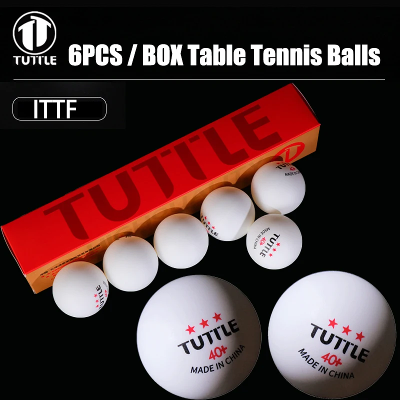 TUTTLE 3 Star Table Tennis Balls ABS New Material 40+ Ping Pong Balls with Seam with High Elasticity ITTF Approved 6pcs Per Box