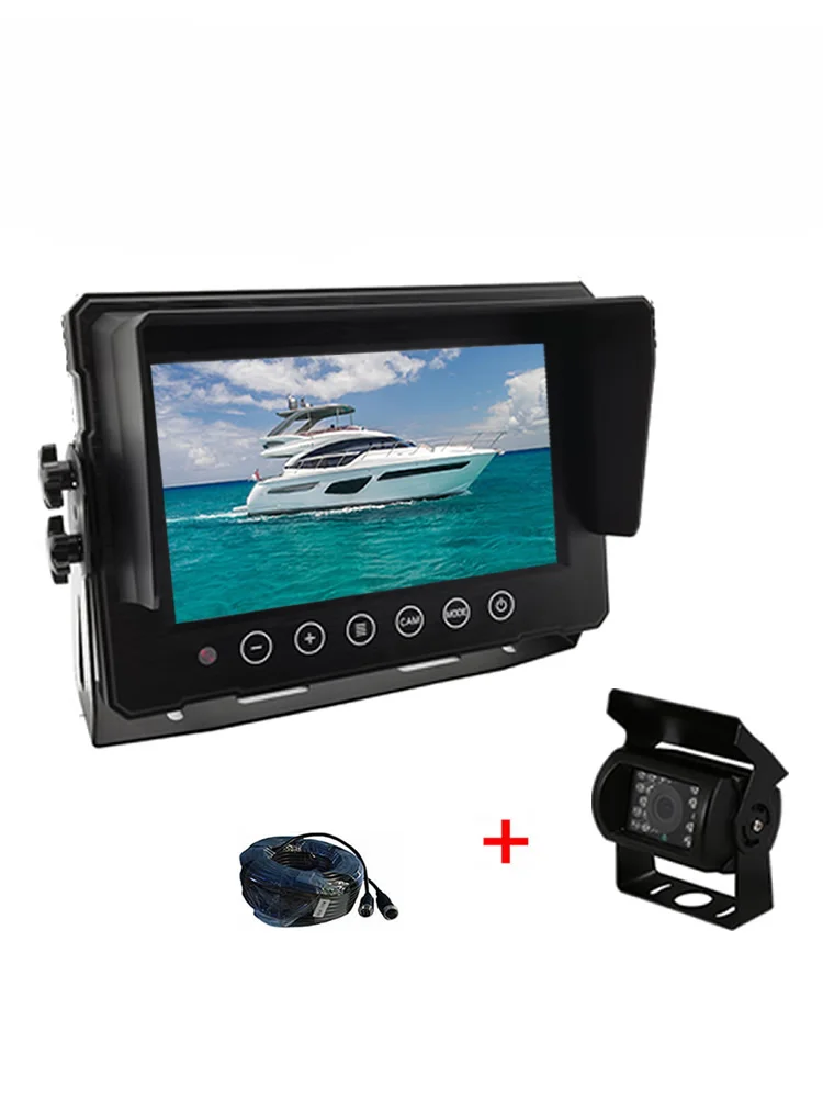 Waterproof car display set 7 inch LCD bus starlight 8LED light high definition coaxial AHD1080P forklift cargo