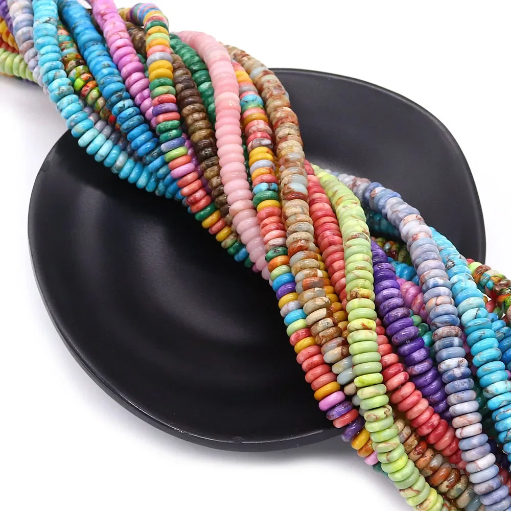 Flat Round Dyed Imperial Stone Straight-hole Loose Bead 1strand For Handmade Vintage Necklace Bracelet Jewelry Component 6x6mm