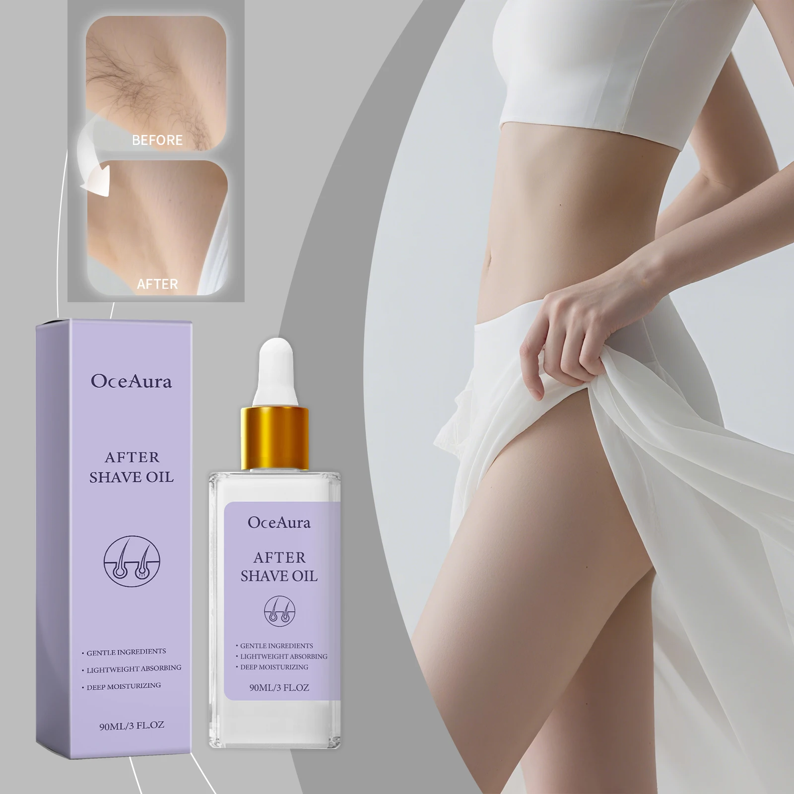 Hair Removal After-shave Care Essential Oil, Gentle Hair Removal Cleansing Moisturizing Skin Soft and Delicate Essential Oil