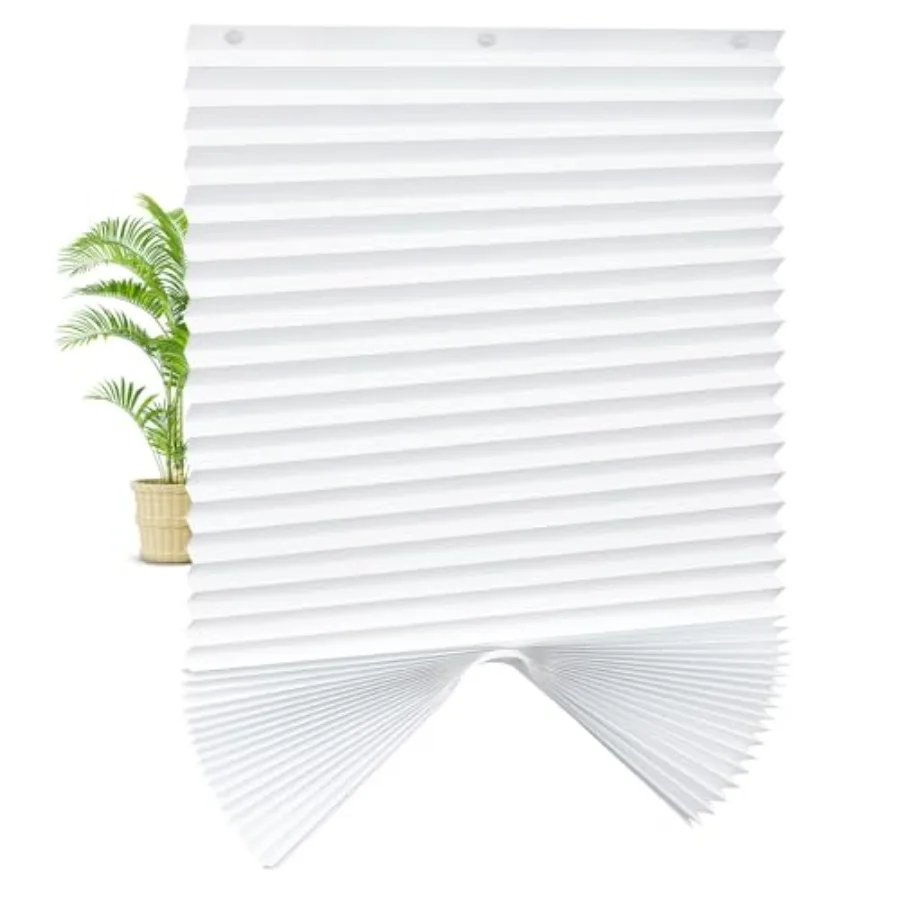 

4 временных плиссированных жалюзи на присосках без сверления, с возможностью уменьшения размера, тканевые, для дверей и окон