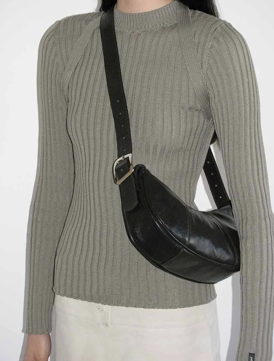 Paloma Wool-Bolso cruzado de un solo hombro para mujer, bandolera de piel de vaca con forma de Luna curvada, marca de lujo, nuevo