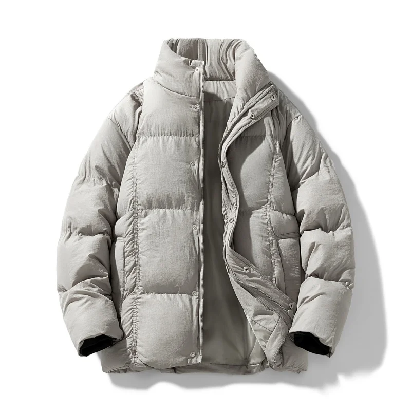 

Korean Winter Jackets Thickened Bread Style Men's Winter Coats Stand Collar Warm Casual Loose Brand New Couples Unisex Outerwear