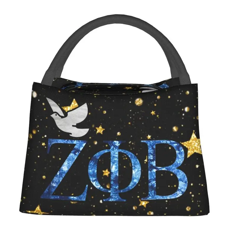 Zeta Phi Beta Portable Lunch Box Women Multifunction Thermal Cooler Food Insulated Lunch Bag Hospital Office Pinic Container