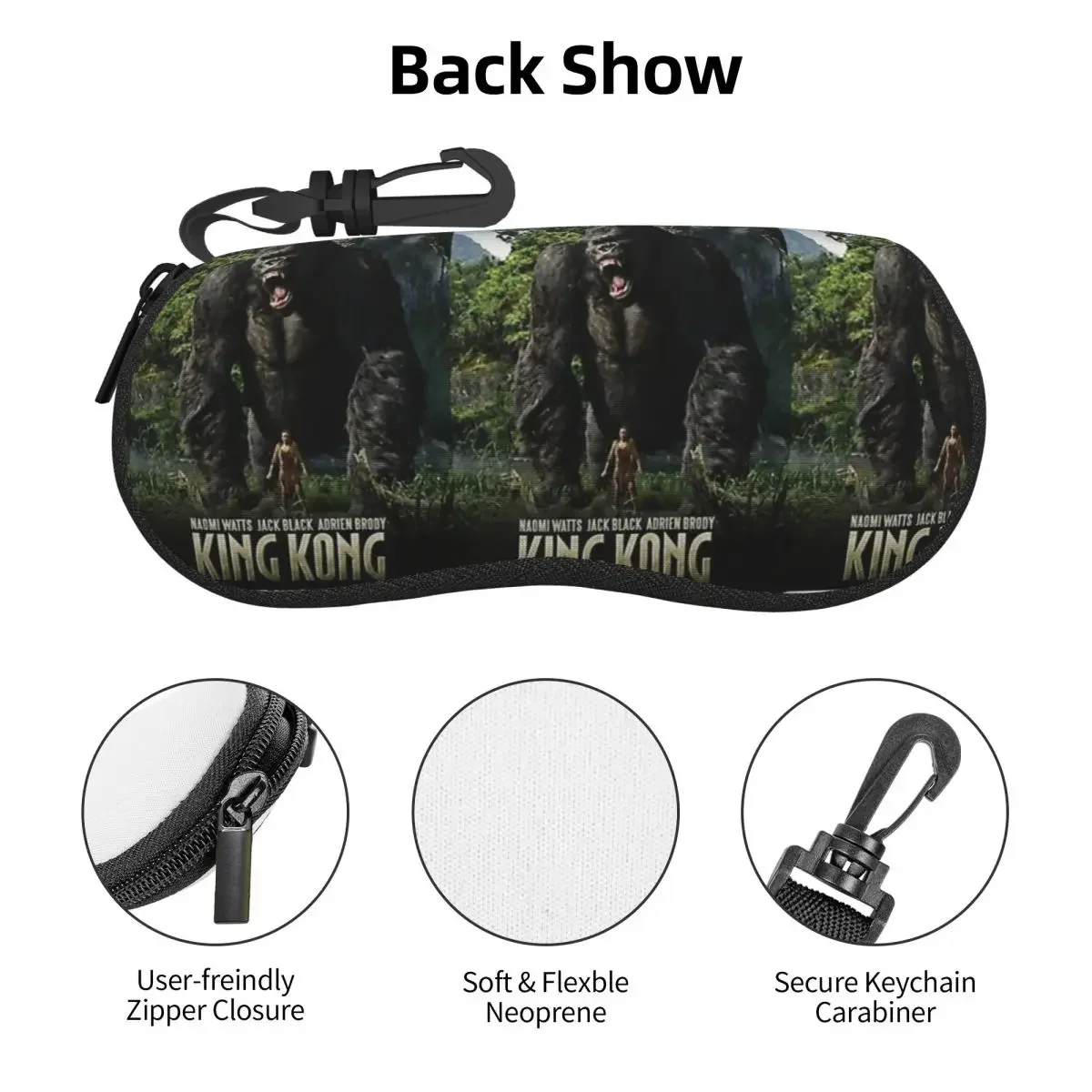 King Kong Shell Glasses Case Protective Sunglasses Box Women Men Soft Eyeglass Bag Pouch image 3