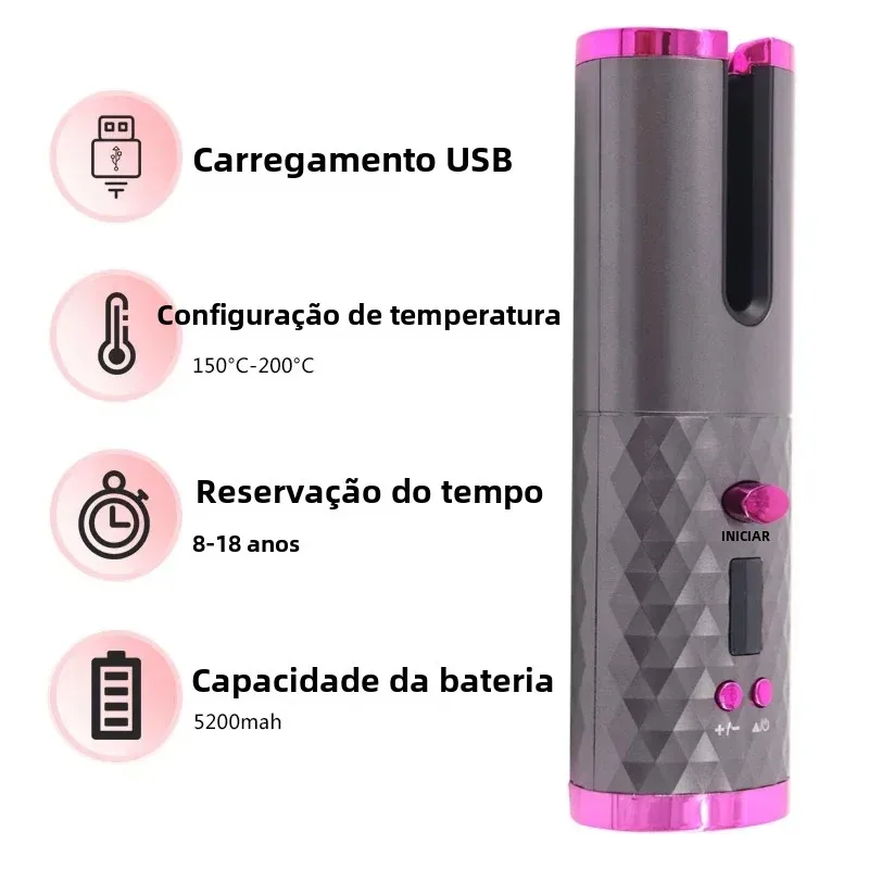 

Портативная беспроводная автоматическая плойка для волос, 3 варианта цвета, зарядка через USB, противоожоговая плойка для укладки волос, щипцы для завивки волос